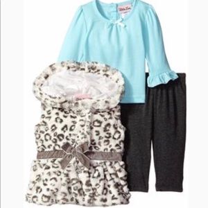 Satin Flowers Baby Girls 3pc Set